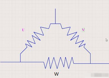 圖為三角連接的UVW連接